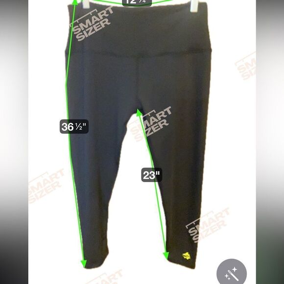 Loco Skaile Sz L Black Pull-On Yoga Exercise Everyday Capri Leggings - Picture 5 of 6